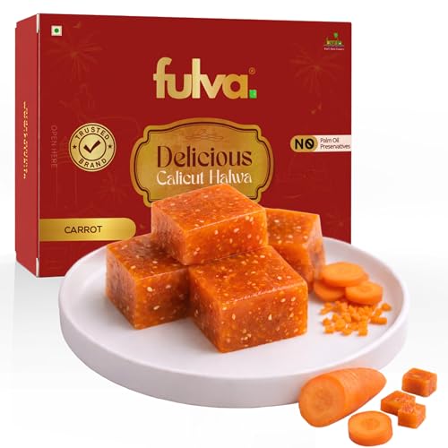 Image of Fulva Carrot Halwa 200g, Authentic Kozhikode Traditional Kerala Sweet, Premium Indian Sweets with Natural Carrot Flavor, Soft & Chewy Halwa for Gifting, Festivals & Celebrations