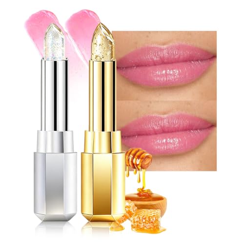 Image of evpct 2Pcs Magic Color Changing Lipstick Long Lasting Waterproof, 01&03