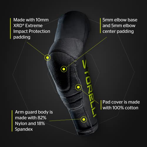 Storelli BodyShield Arm Guards | Protective Soccer Elbow Pads | Enhanced Arm Protection | Black | Small - image 4