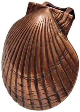 Brass Scallop Shell Door Knocker in Copper Shade, Solid Nautical Brass Front Door Knocker in Copper Plating for Home & Hotel Decor, Coastal Beach Style Decor, Durable & Rust-Resistant.
