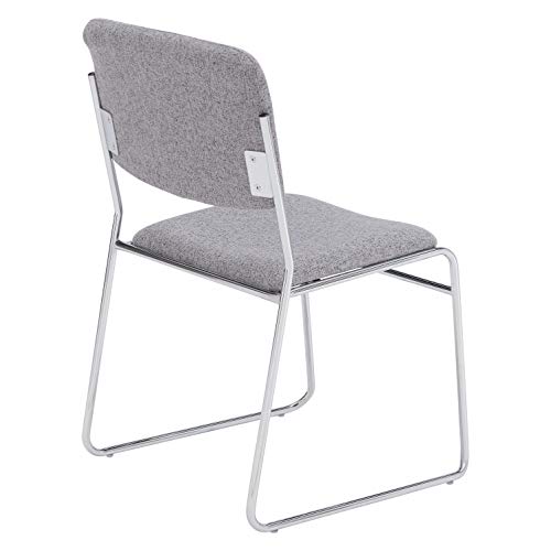 NPS 8652-CN Fabric-upholstered Sled Base Signature Stack Chair, 300-lb Weight Capacity, 19" Length x 21" Width x 33" Height, Grey (Carton of 4)