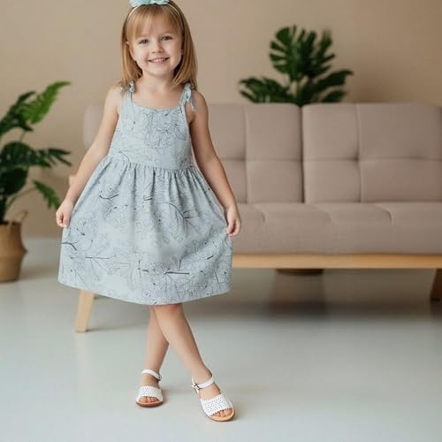 Image of THEE BRON Toddler Girls Vintage Open Toe Sandals Cushioned Comfy Summer Dress Shoes
