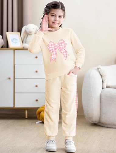 Image of Toddler Baby Boy Girl Clothes with Pockets 2PC Long Sleeve Pullover Sweatshirt and Pants Infant Fall Winter Outfit