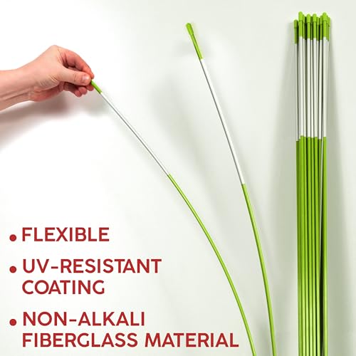 Reflective Driveway Markers 48 Inch, 25 Pack Fiberglass Green Sticks by Granatan - Image 4