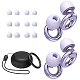 JUSTRVN Ear Plugs for Sleeping,2 Pairs of Stylish Reusable Noise Reduction Earplugs with 8 Pairs Tips & case,Hearing Protection Earplugs for Concert,Travel,Work,Live Events - 25dB-30dB