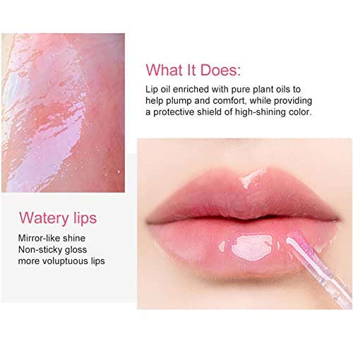 3 Pcs Hydrating Lip Glow Oil Plumping Shiny Lip Gloss Set Smooth Moisturizing Lip Gloss Neutral Nude Nourishing Long-Lasting High Glossy Lipgloss (Set B) #TOP2
