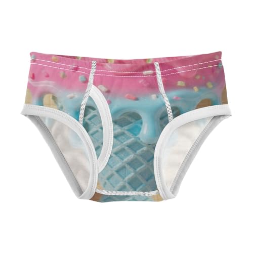 visesunny Boys Cotton Underwear 3d Blue Ice Cream Cone Printed Toddler Soft Training Briefs Size 2T-8Y for Kids