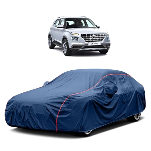 Image of Heavy-Duty Car Cover for Compatible with Hyundai Venue (2019 to 2025 All Models) Deluxe Car Protection Cover ? Waterproof & UV-Resistant All-Season Exterior Protection