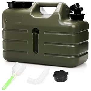 Dicunoy Water Container with Spigot, 3 Gallon Camping Water Storage Container, BPA Free Portable Thick Water Dispenser Tank Jug for Vehicle, Car, Outdoor, Hiking, Emergency, Hurricane Supplies