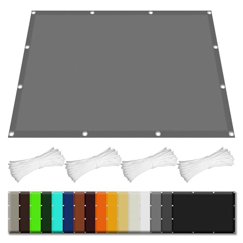 Auvent imperméable extérieur résistant pluie UV gris clair 2,8 x 6,5 m