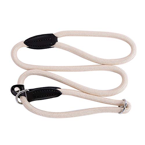 lionto Guinzaglio Retriever Guinzaglio per Cani Guinzaglio Formazione Cani, Lunghezza 120 cm Beige