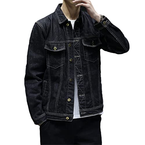 Veste en jean homme grande taille XXXL bomber noir confort