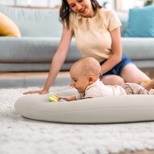 Image of Baby Lounger for Newborn: Skin-Friendly & Breathable | for 0-12 Months Infant Tummy Time Playtime & Diaper Changes - Portable & Lightweight Cushion for New Parents (Light Grey)
