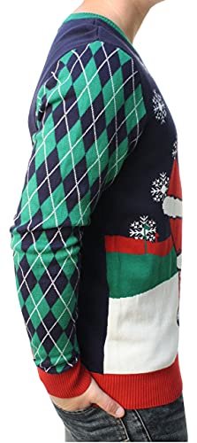 Ugly Christmas Sweater Company Men's Assorted Crew Neck Xmas Sweaters, Moonlight Winter Golf Santa, Xx-Large #TOP1
