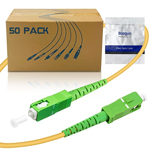 Image of 50Pack - 30m SC /APC to SC /APC Fiber Optic Internet Cable, Single Mode Patch Cable, Fiber Optic Jumper Optical Patch Cord - SIMPLEX - 9 /125um - OS1 /OS2 Compatible, LSZH Yellow