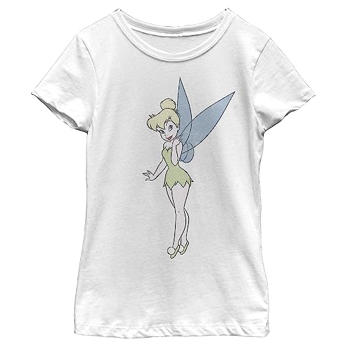 Disney girls Disney Tinkerbell Tink Vintage Short Sleeve Tee T Shirt, White, X-Small US