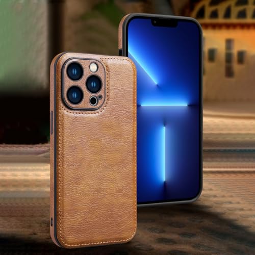 Étui en cuir souple pour iPhone 16 marron, la protection élégante de l'objectif
