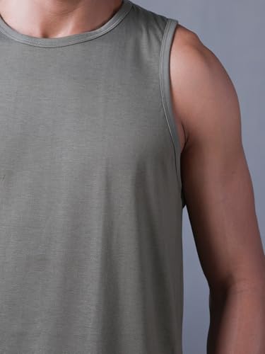 Image of CHKOKKO Sleeveless T Shirts Gym Vest for Men Workout Solid Premium Cotton Blend Tank Top for Man Running Vest Sando Gym Wear Lightweight Breathable Casual Summer Wear Boys