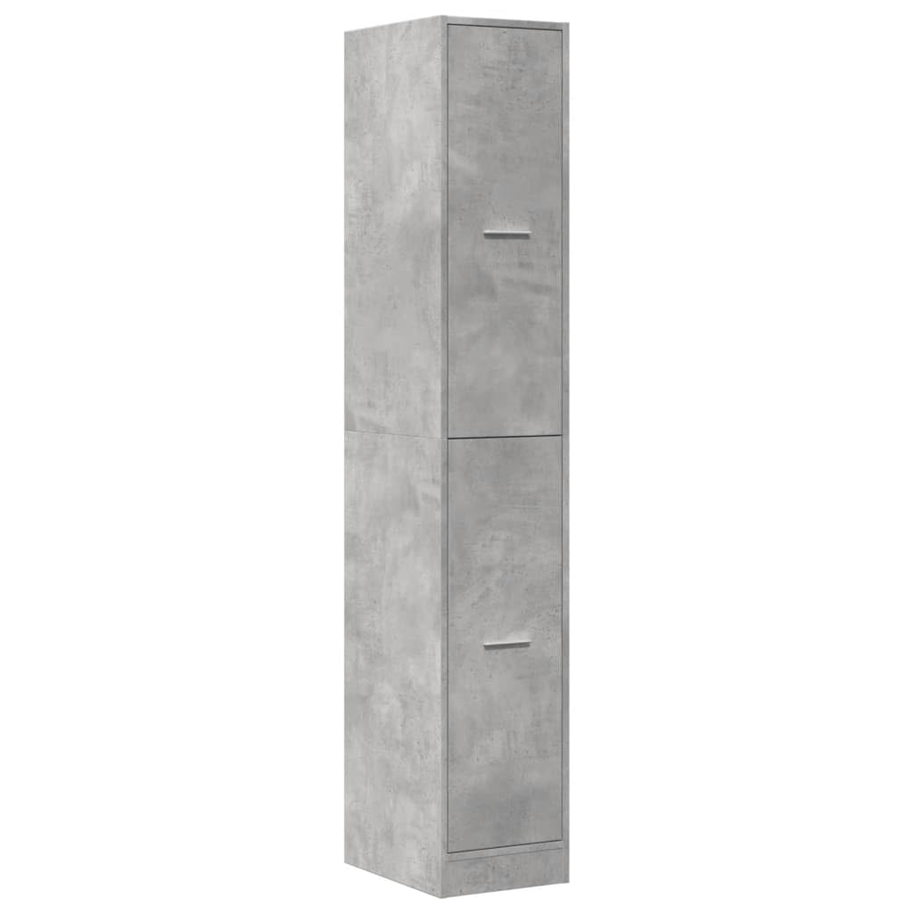 vidaXL Apothekenschrank, betongrau, 30 x 41 x 174,5 cm, Spanplatte, Apothekenschrank, Apothekenmöbel, Schrank mit Schubladen für Apotheken