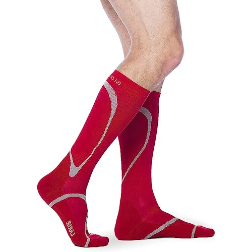 Image of Sigvaris Men's & Women's Motion High Tech Closed Toe Calf High Medical Compression Unisex Socks 20-30mmHg