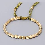 Pulsera de tela de cuentas de cobre y cuerda hecha a mano, pulseras de hilo...