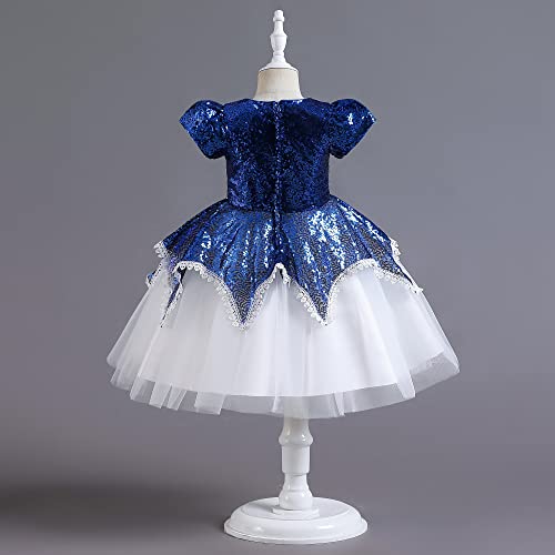 Robe de princesse anti-grattage en tulle bleu pour enfant
