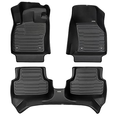 TuxMat - for Volkswagen Golf/GTI/R/Alltrack/SportWagen 2015-2021 Models - Custom Car Mats - Maximum Coverage, All Weather, Laser Measured - This Full Set Includes 1st and 2nd Rows