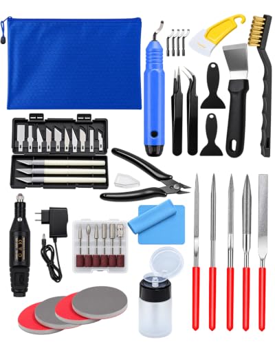 54PCS 3D Printer Accessories, 3D Printer Tool Kit with Hand Files Set, Deburring Tool, Electric Polishing Machine, Model