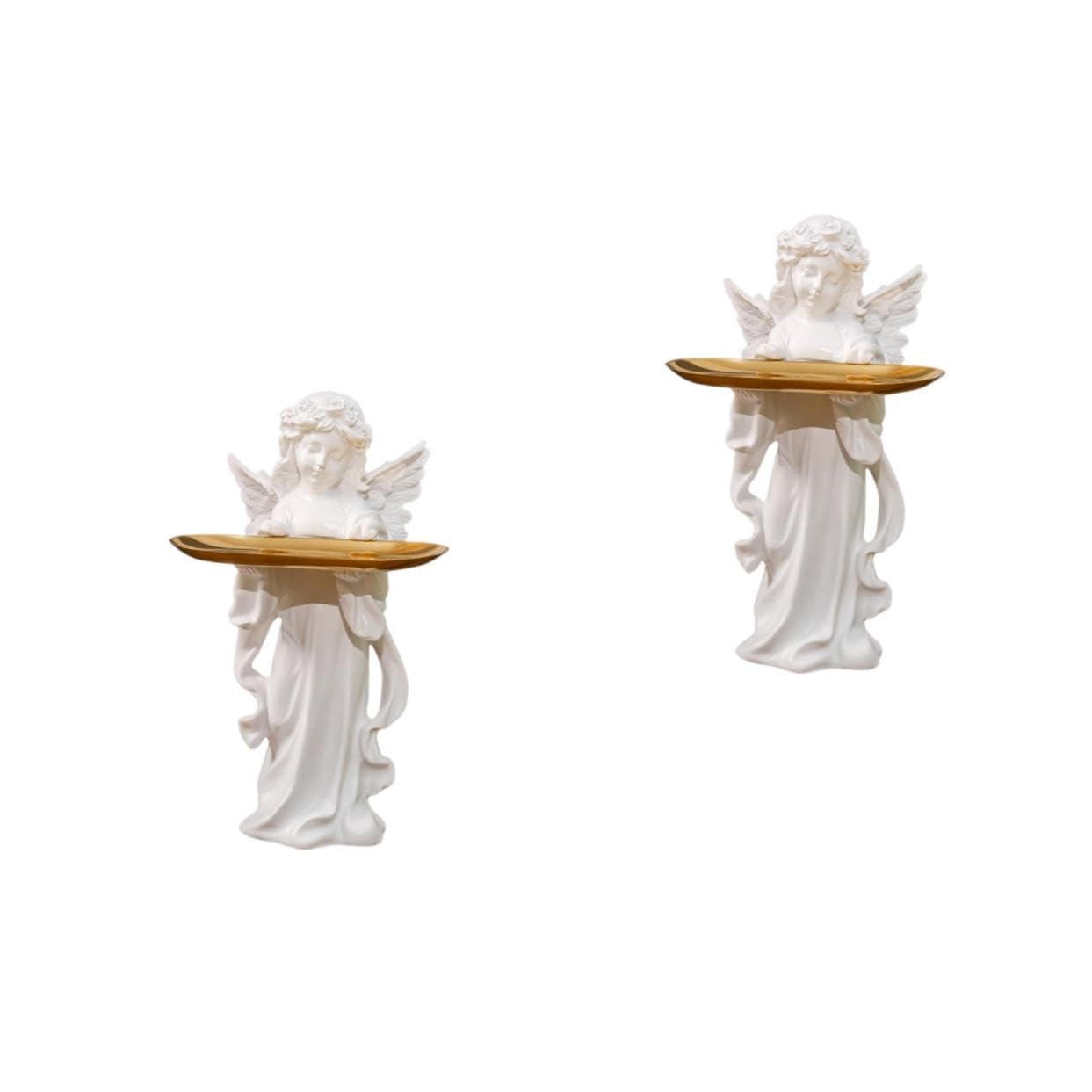 Plateau à bijoux et bougies Healvian en résine synthétique, lot de 2 coupelles de rangement