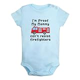 iDzn Baby I'm Proof My Mommy Can't Resist Firefighters Funny Rompers Newborn Bodysuits Infant Jumpsuits Kids Graphic Outfits
