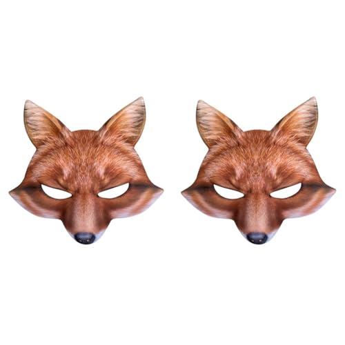 Boland - Demi-masque, masque animalier avec impression réaliste et élastique, idéal pour les déguisements d'animaux pour le carnaval, Halloween ou une fête à thème, Beige