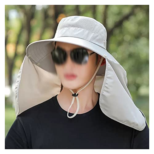 Chapeau de soleil homme grand bord anti-UV bob de pêcheur outdoor été