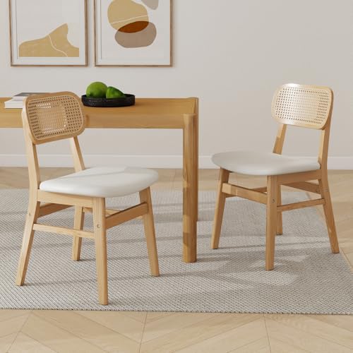 chairus 2er Set PU Leder Esszimmerstühle für Küchen Rattan...