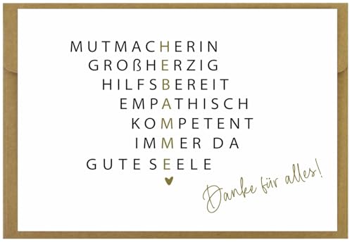 CL&MH Postkarte Hebamme - Danke für alles! | Postkarte mit Goldfolie | Dankeschön Hebamme | Abschiedsgeschenk Hebamme | Danke Geschenk Hebamme