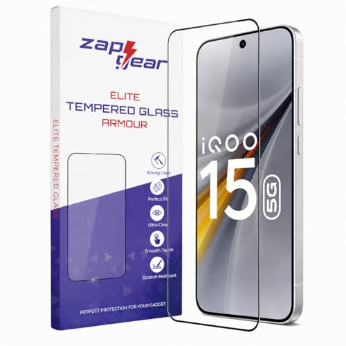 Image of Military-Grade Gorilla Tempered Glass Compatible with iQOO 15 5G | Edge-to-Edge Coverage with Premium Black Border | 9H Hardness | Scratch Resistant & Bubble-Free Screen Protector