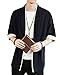 Produktbild Liangzhu Herren Happi Kimono Haori Jacke Übergangsjacke Mäntel Hanfu Langarmshirts Cardigan Schwarz L