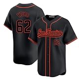Custom Mens/Women/Youth San Francisco Black Logan Webb Baseball Stitched T-Shirt for Sports Fan