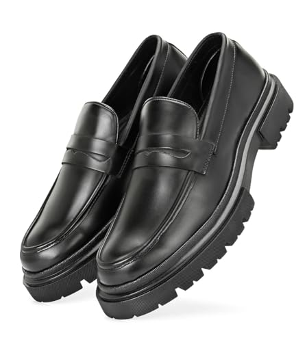 Image of MASSARI Premium Vegan Leather Upper Loafers for Men | Chunky Sole Formal Loafers