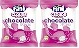 Fini Clouds Corazones de Fresa | Espumas dulces con Cobertura de Confitería | Nubes y Golosinas Sin Gluten - 80 gr (Paquete de 2)