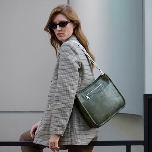 Image of TANTOMI Vegan Leather Crossbody Bags for Women Hobo Travel Purse Multi-Pocket Trendy Handbags & Womens Crossbody Bag