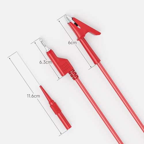 Image of Goupchn Test Leads Kit Alligator Clips Electrical Cable 4mm Banana Plug to Banana Plug Test Wires with Wire Piercing Probes 6PCS for Multimeter Electrical Testing Red&Balck