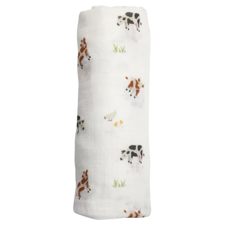 Image of Muslin Baby Swaddle - Breathable Receiving Blankets for Newborn Baby, 70% Viscose derived from Bamboo, 30% Spandex, Imported - Cow