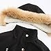 YFFUSHI Wintermantel Damen Warm Dicker Winterparka mit Fellkapuze Fell Kapuze Outdoor Jacke Mantel Oversized für Winter,Schwarz,L