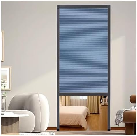 Honeycomb Shades Sliding Door - No Drill Accordion Room Divider for Closet/Kitchen/Bedroom, Pull Down Folding Door Hardware, 24"-72" Width Options (30x86in)