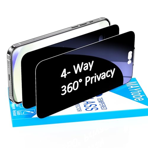 Image of MAYtobe 2PCS 360 Privacy Screen Protector for iPhone 17 Pro Tempered Glass