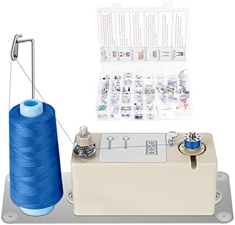 Automatic Bobbin Winder for Sewing and Presser Feet Set 42Pcs, Bobbin Winder and Sewing Machine Foot Presser Kit Accessories