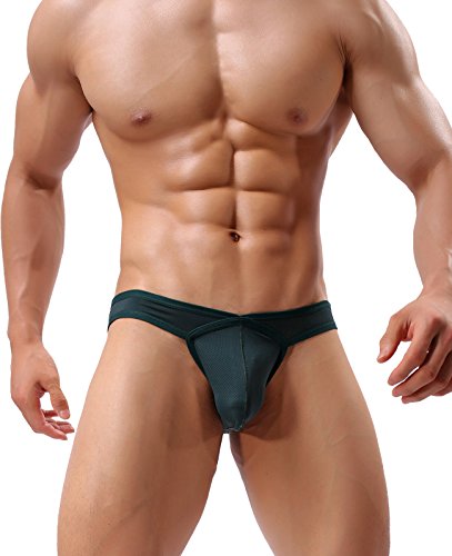 YUYANG 90 Mens Sexy Bulge Pouch Briefs Mesh Soft Low Waist Underwear2
