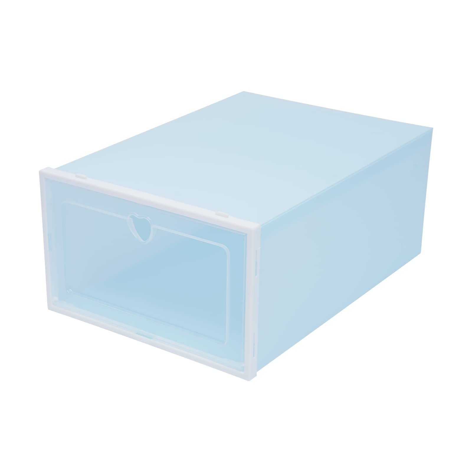 Scatole per scarpe, 20 pezzi, impilabili, in plastica trasparente, set di scatole per scarpe pieghevoli (blu)