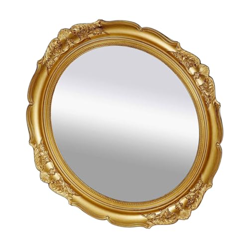 Espejo de maquillaje vintage para pared dorado