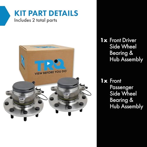 Image of TRQ Front Left and Right Wheel Bearing and Hub Assembly Set 2 Piece Compatible with 2012-2021 Nissan NV1500 2012-2021 NV2500 2012-2021 NV3500